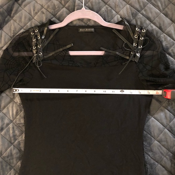 Goth web L/S shirt nwot Devil Fashion uk - Picture 5 of 6